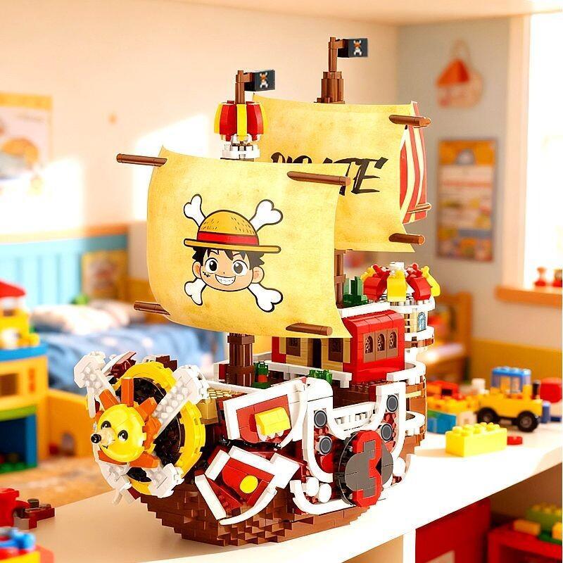 Model Kit One Piece Ship - Kit de Blocos de Montar One