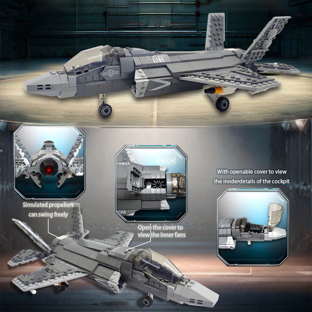 646 pçs F-35 relâmpago ii aviã - Model Kit Ww2 avaliação e preço