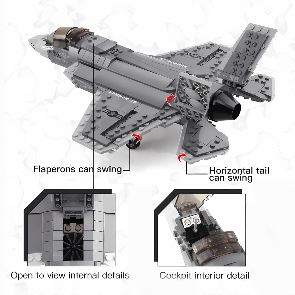 646 pçs F-35 relâmpago ii aviã - Model Kit Ww2 avaliação e preço