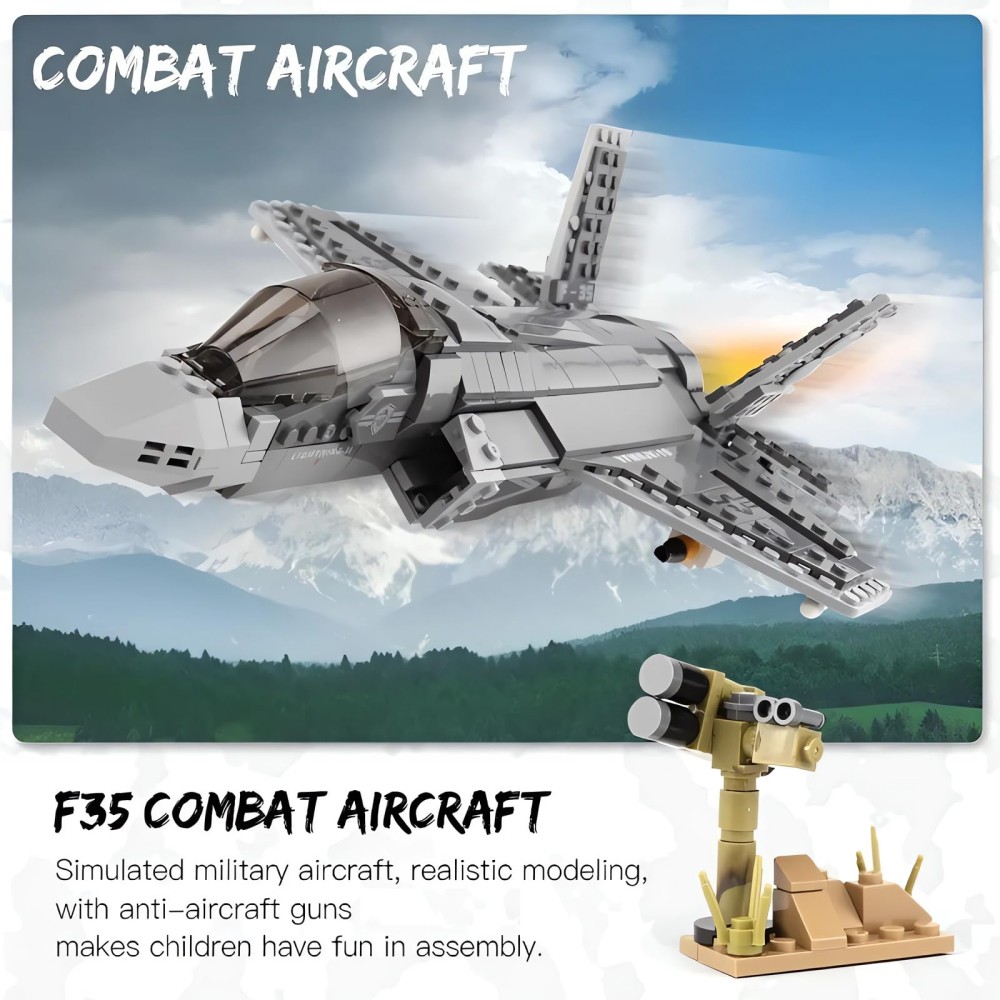 646 pçs F-35 relâmpago ii aviã - Model Kit Ww2 avaliação e preço